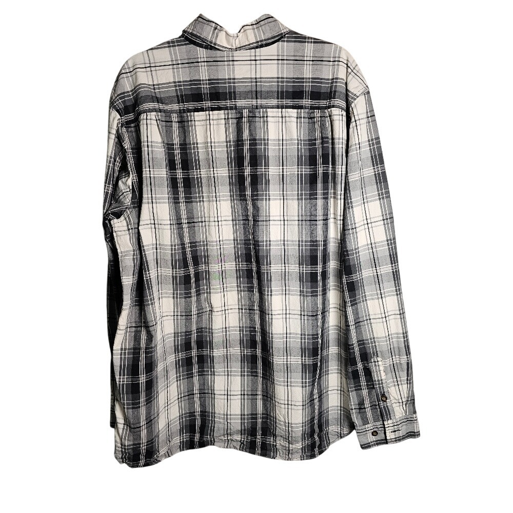 Carhartt XL Tall Plaid Button Up 100% Cotton Shirt Single Breast Pocket Size - Picture 3 of 16